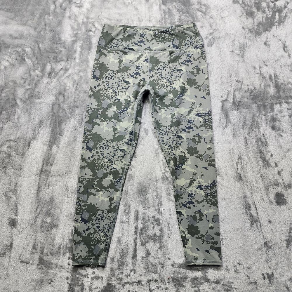 Maurices‎ Leggings Womens L Green Floral Camo Ultra High Rise Workout Gym Yoga